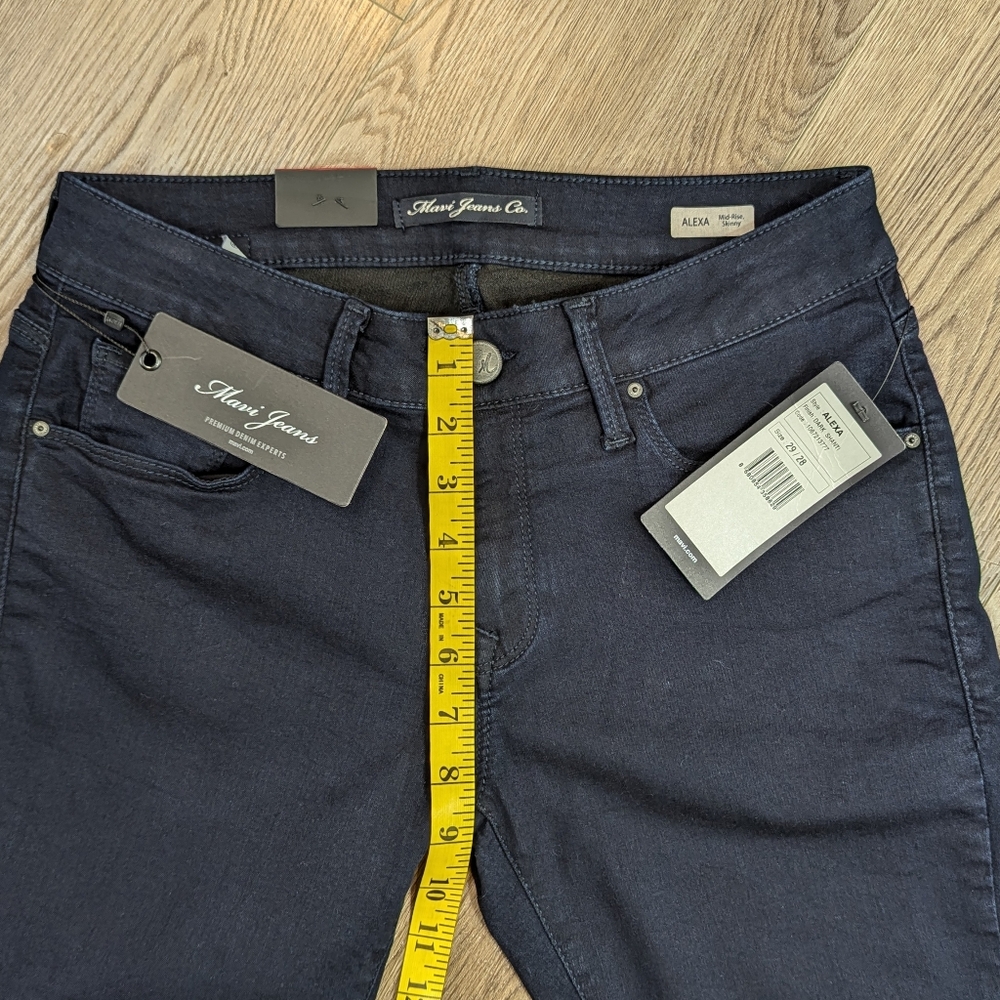 Mavi Alexa Mid- Rise Skinny Jeans In Dark Shanti Size 29/28 - Picture 10 of 12